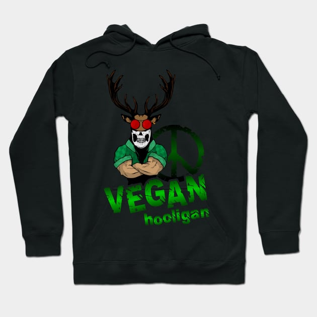 Vegan hooligan - Deer Hoodie by MaksKovalchuk